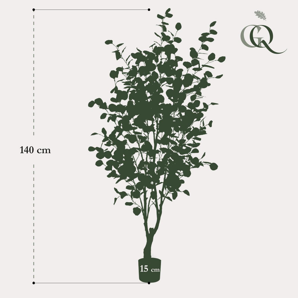 Green BoutiQ - Kunstplant - Eucalyptus - Blauwe Gomboom - 140 cm