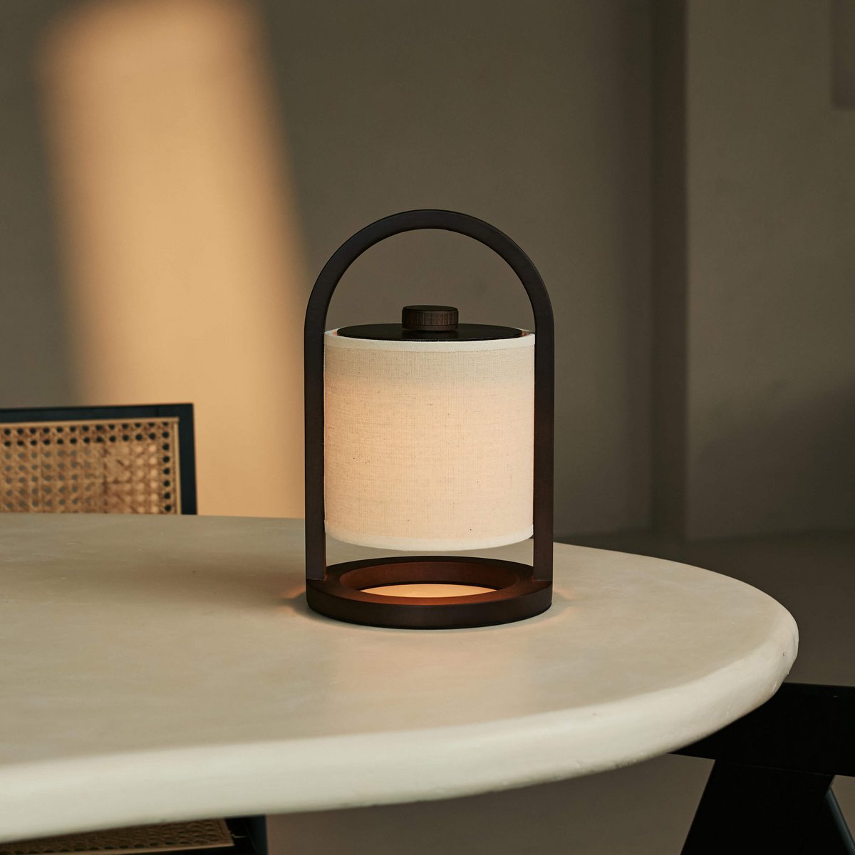 Tavellio-Amsterdam - River Donkerbruine Draadloze Houten Lamp – Oplaadbaar & Dimbaar