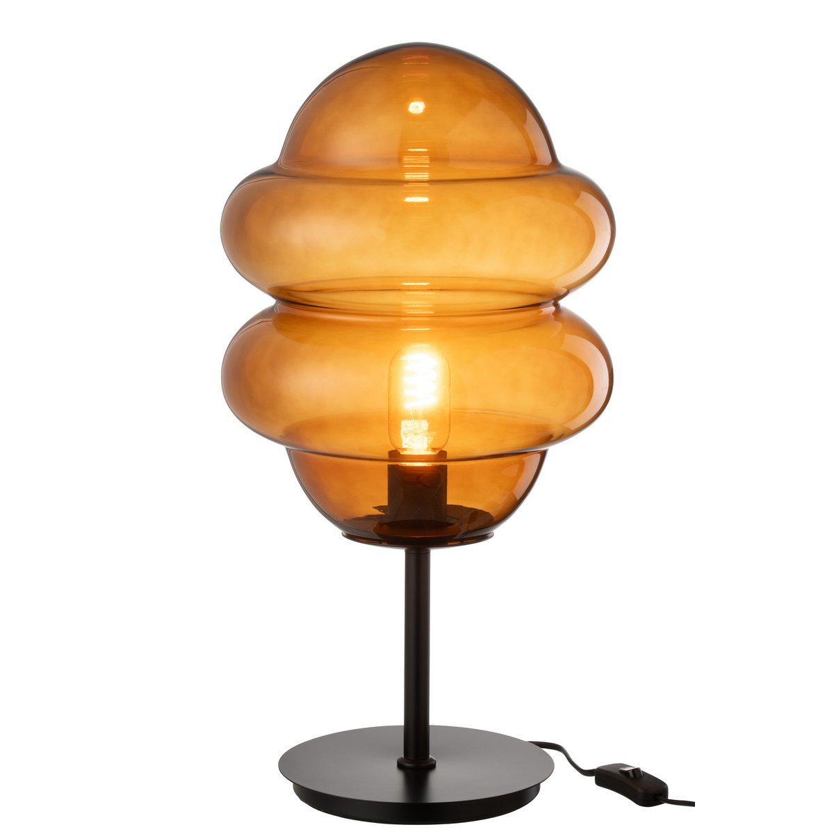 J-Line - Tafellamp Honinglepel Glas Bruin