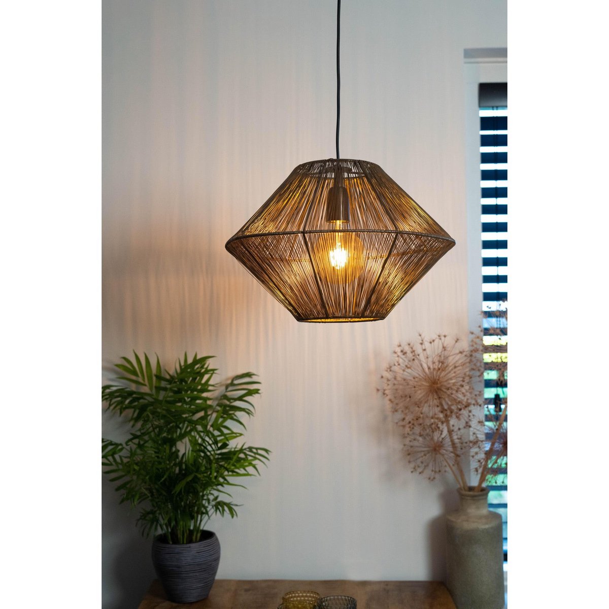 1304 Design - Hanglamp CHARLY antiek brons Ø50x34cm