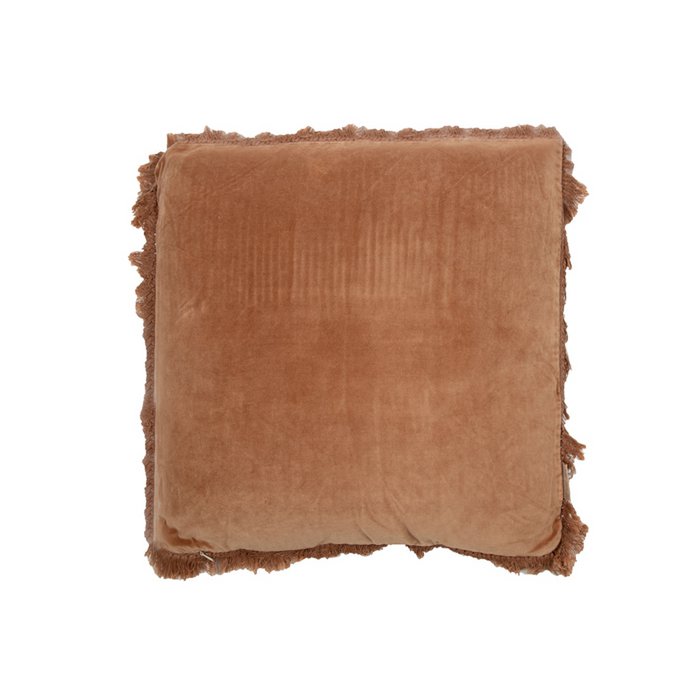 Mrs. Bloom - Fluweel/Linnen sierkussen 'Rosie' (45cm x 45cm, Nude)