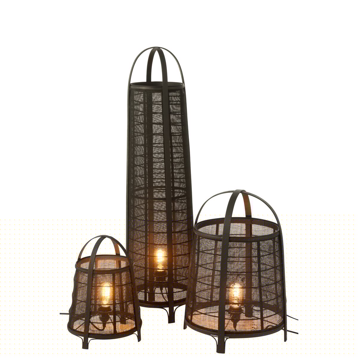 J-Line - Lamp Don Katoen Bamboe Zwart