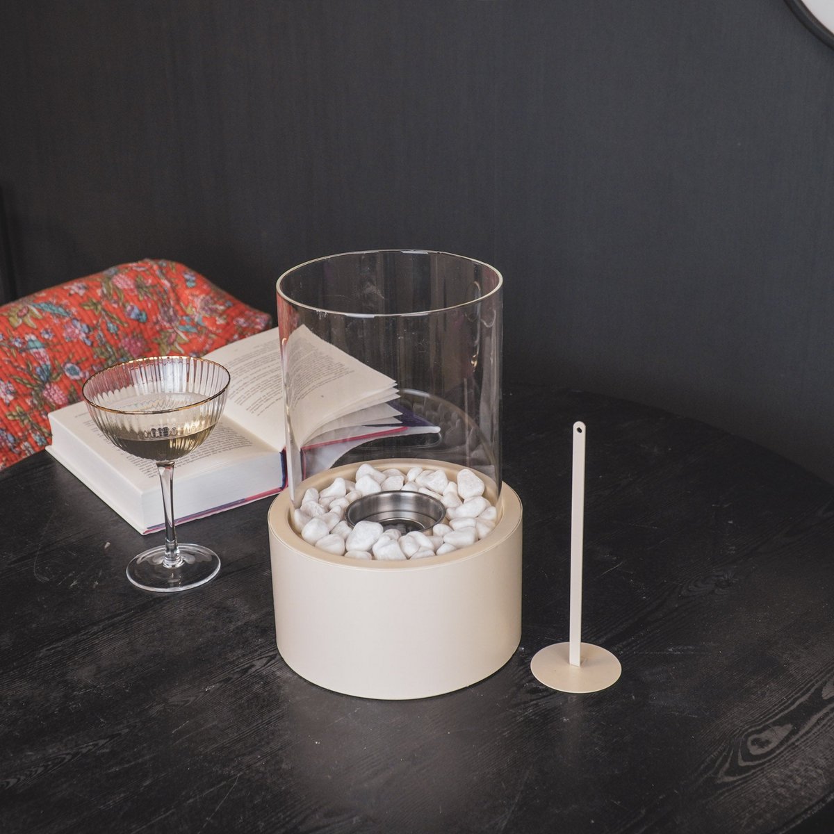 Housevitamin - Tabelbrander - ronde - zand - 18x18x26,5 cm