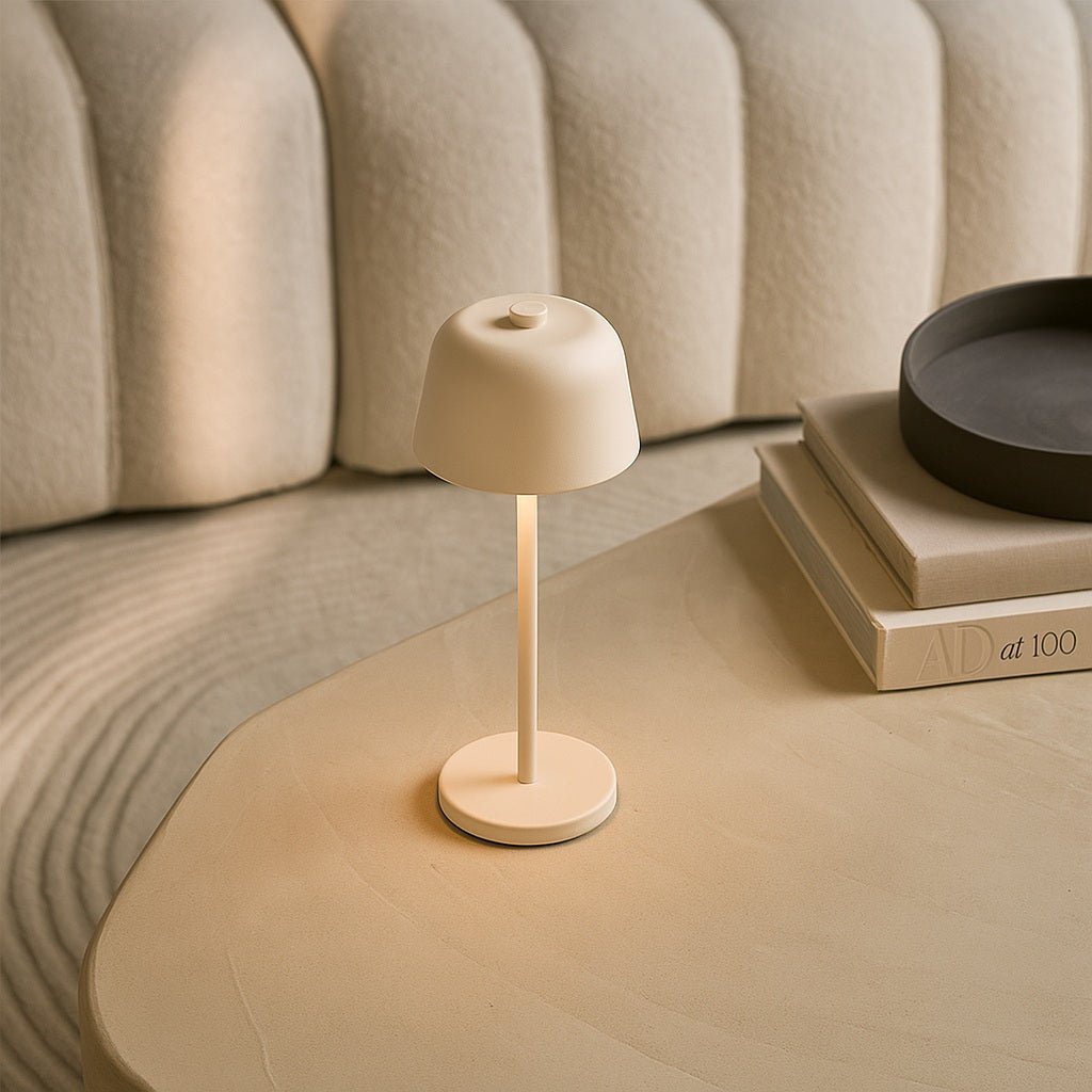 Tavellio-Amsterdam - Anton vanille oplaadbare tafellamp | Stijlvolle en draadloze verlichting