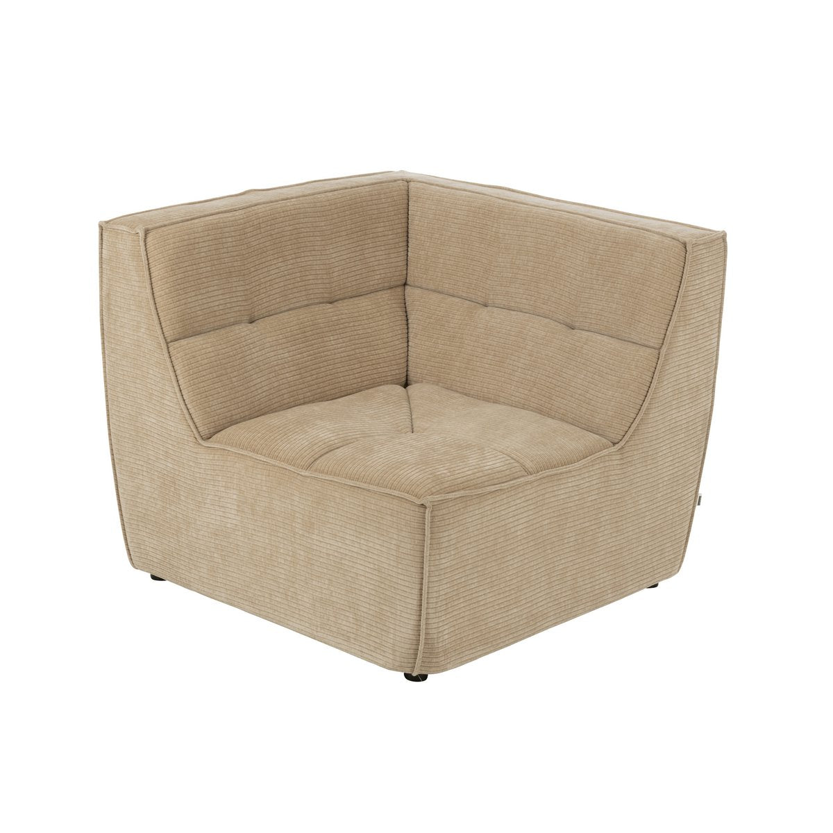 J-Line - HoekFauteuil Grid Populierenhout/Mousse Donker Beige