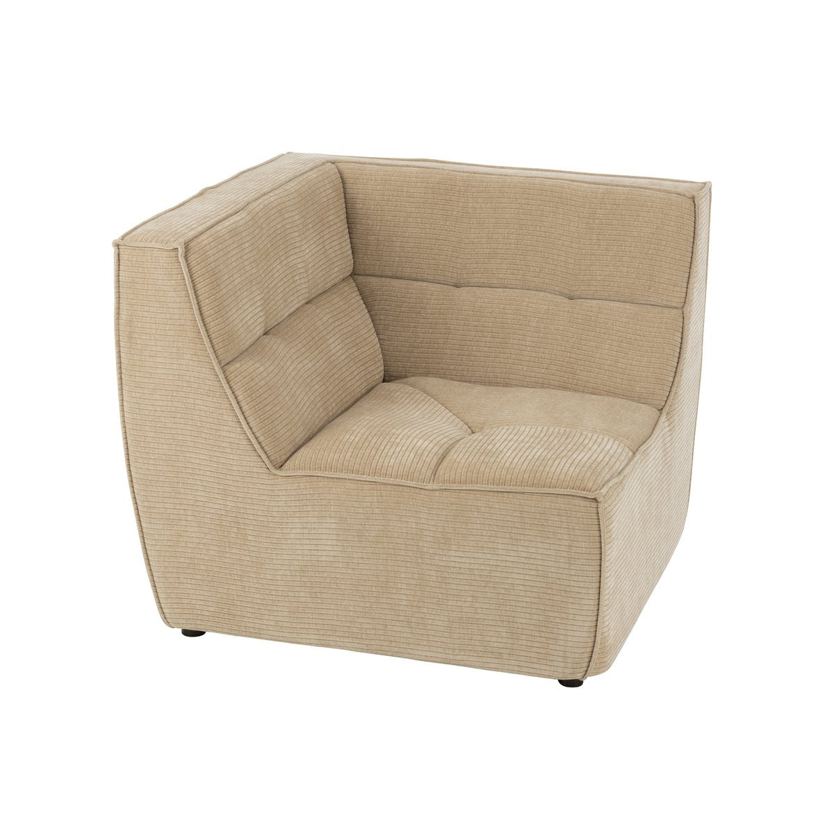 J-Line - HoekFauteuil Grid Populierenhout/Mousse Donker Beige