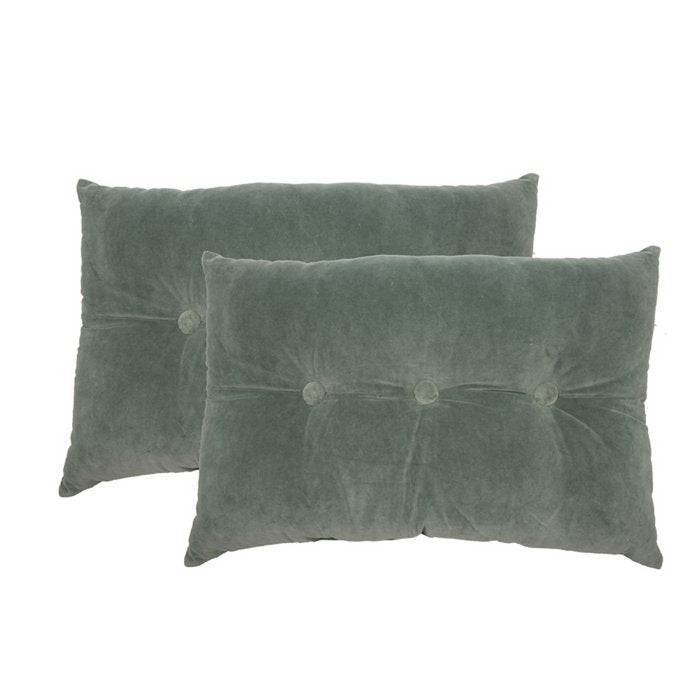 Mrs. Bloom - Fluwelen sierkussen 'Jacky' (60cm x 40cm, Oud groen)