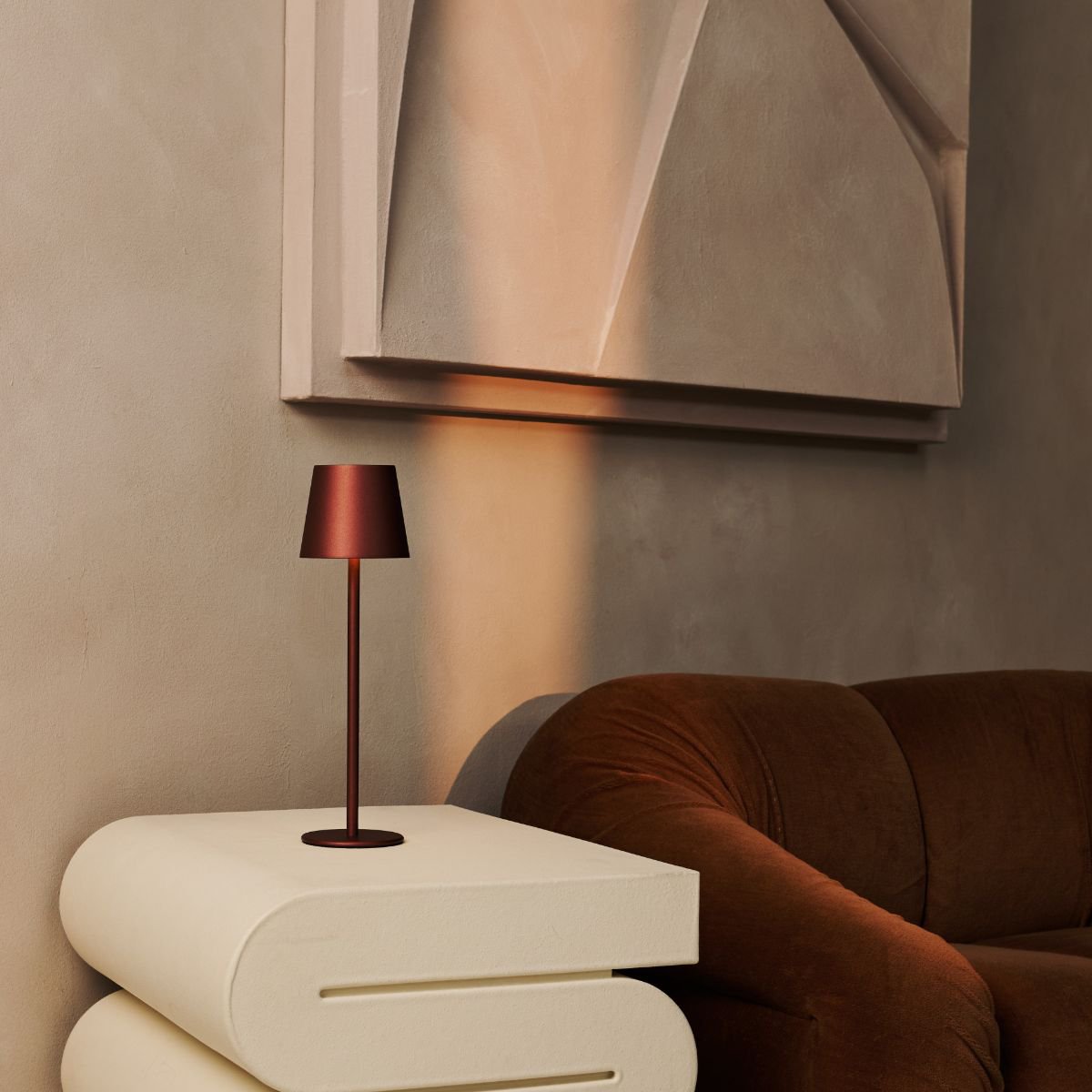 Tavellio-Amsterdam - Jasper Bronze - Draadloze lamp met batterij L metaal, dimable & 3 lichtstadia