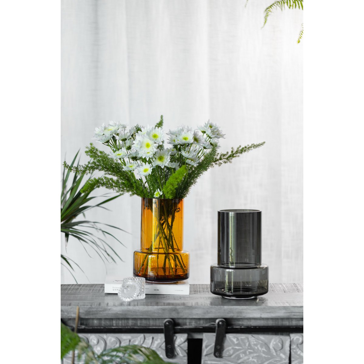 Element Accessories - Moderne retro design vaas, diepgrijze kleur, TYLER12GR