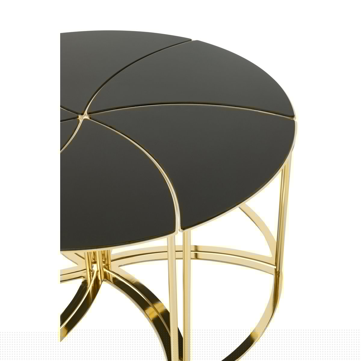 J-Line - Salontafeltjes 'Tornado' (Goud, Set van 6)