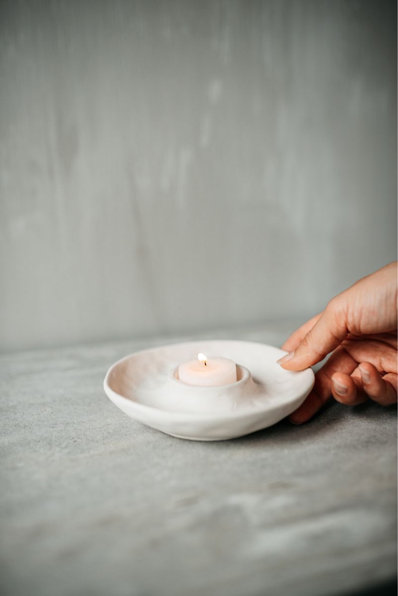 Leeff - Keramieken kaarsenhouder 'Twan' (Ø13cm)