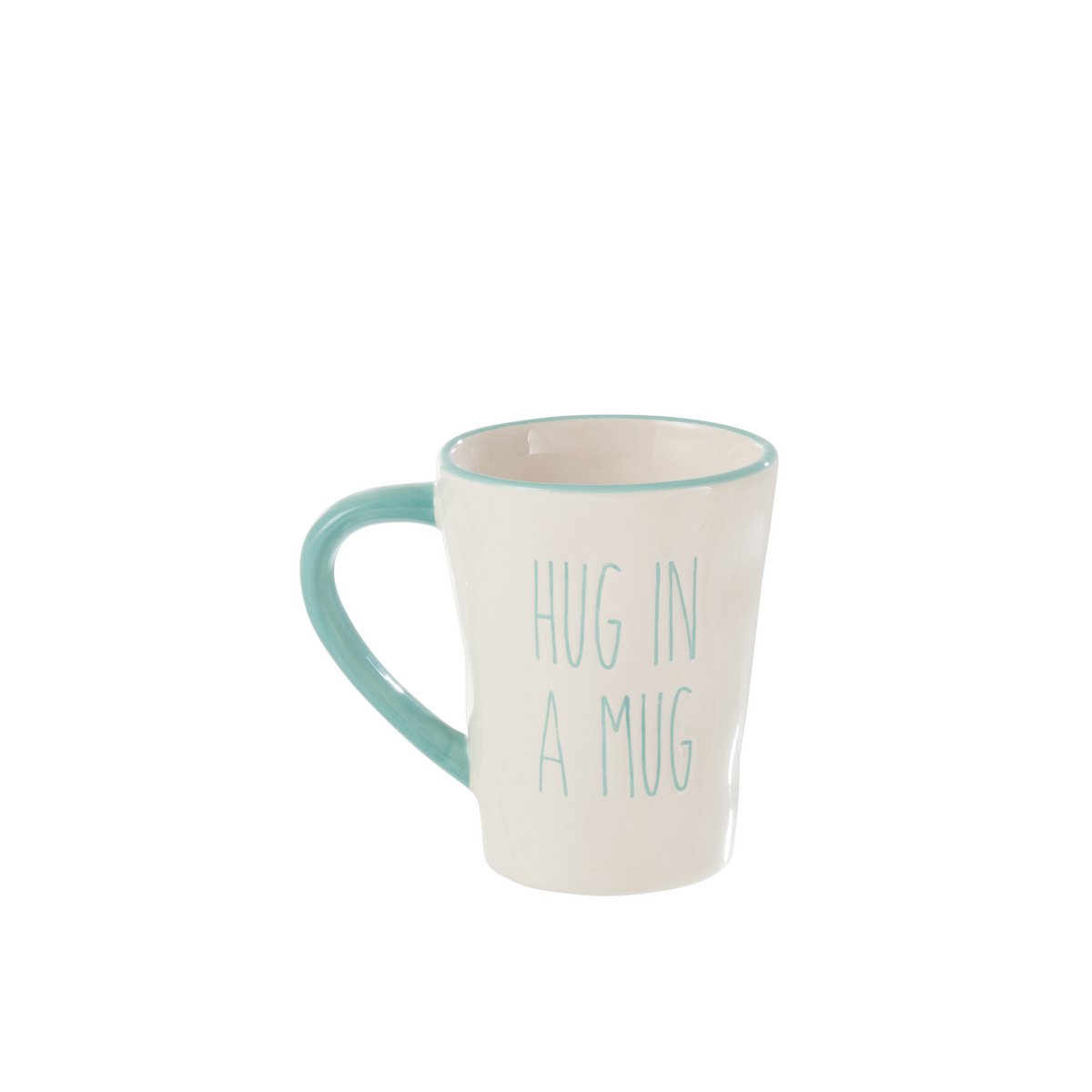 J-Line - Taza Hug In Mug Keramiek Blauw/Wit