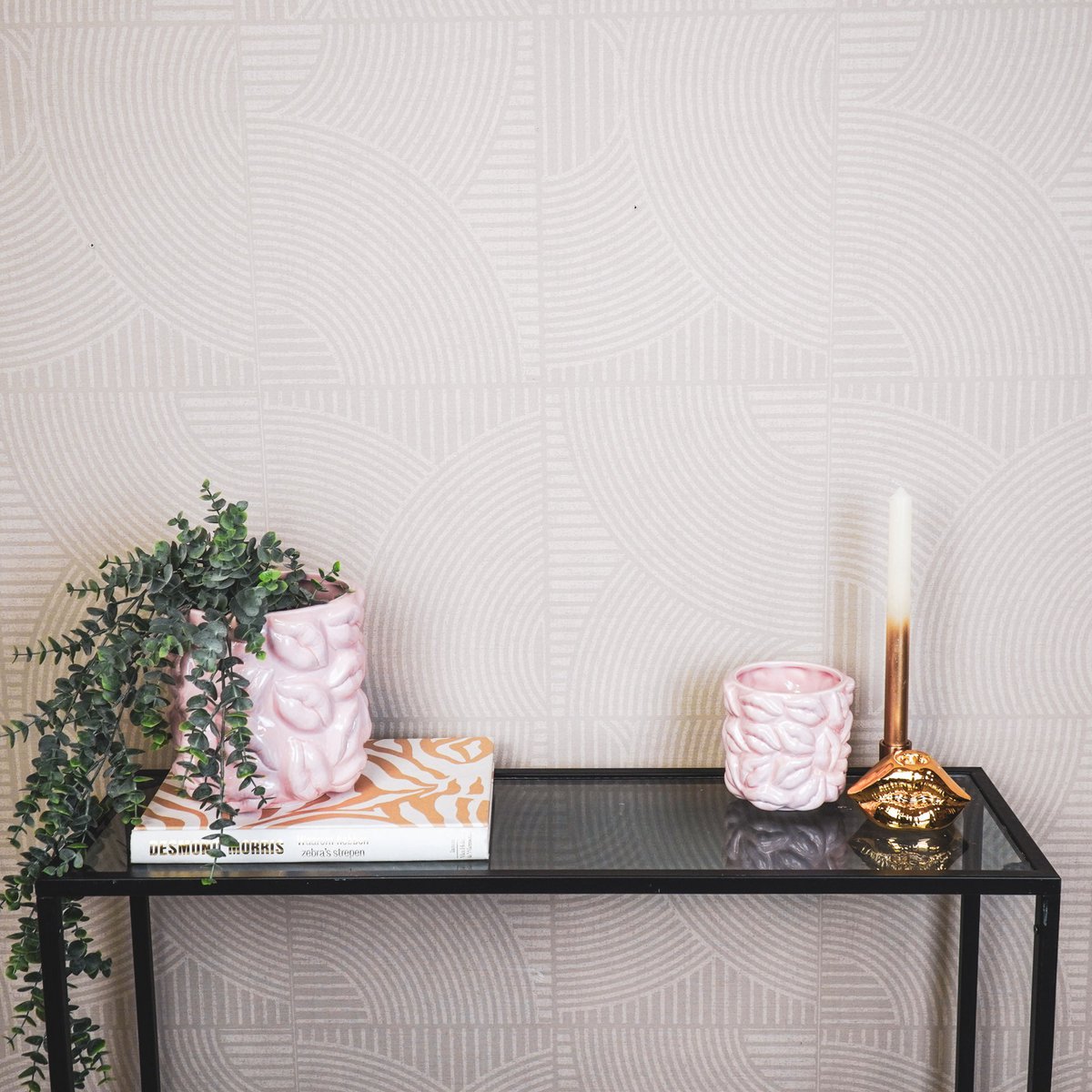 Housevitamin - Pot - Kisses - Keramiek - Lichtroze - 11x11x11,5cm