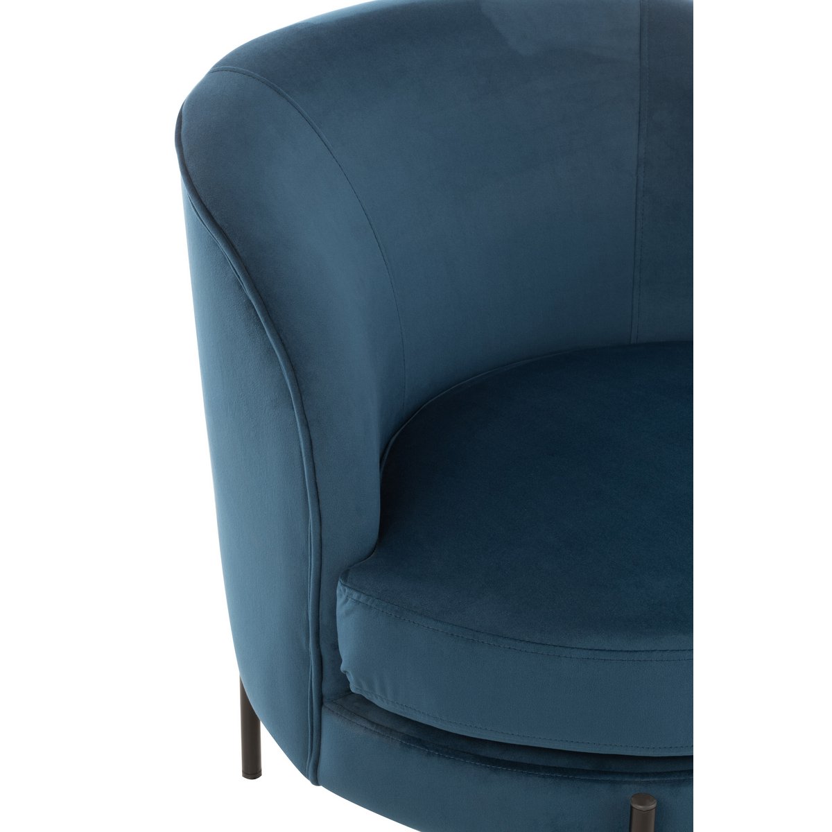 J-Line - Loungestoel Rond Textiel/Metaal Blauw