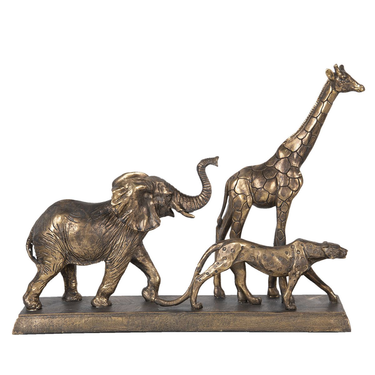 Clayre & Eef - Decoratief figuur 'Wilde dieren' (Zilver, 44cm)