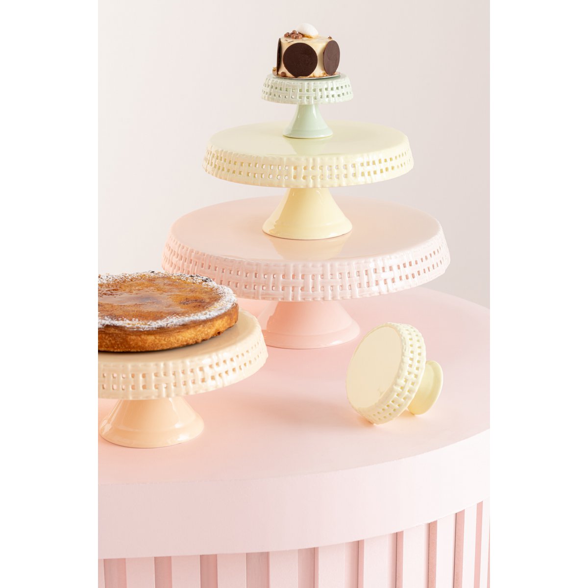 J-Line - Cake Bord - Taartplateau - Keramiek - Groen - S