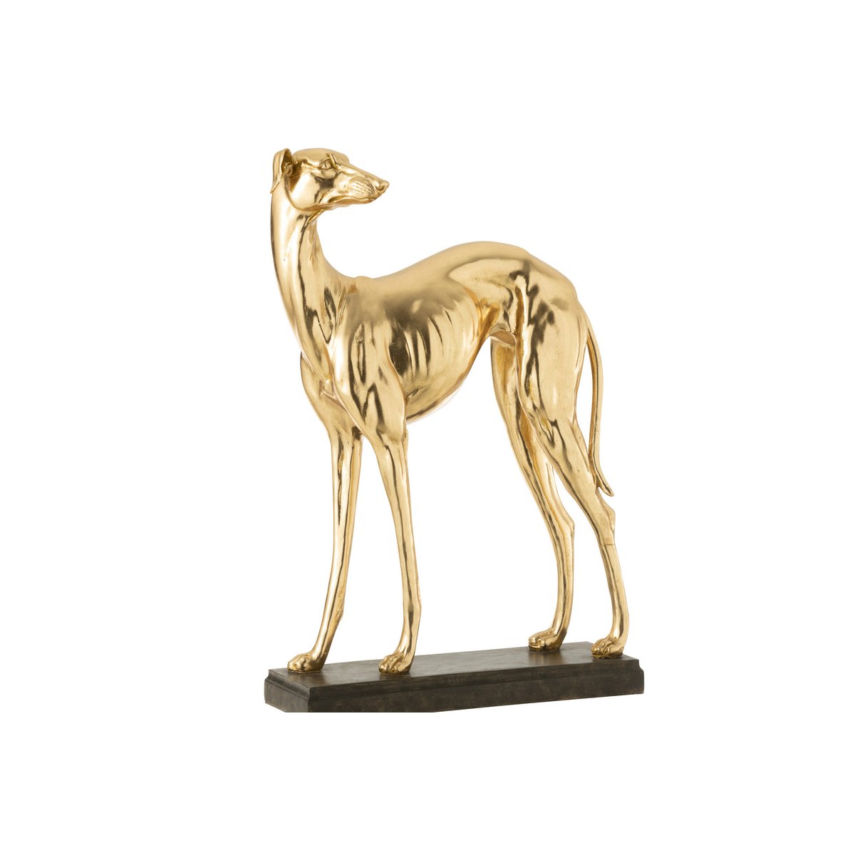 J-Line - Decoratief figuur 'Windhond' (Maat L, Goud/Zwart)