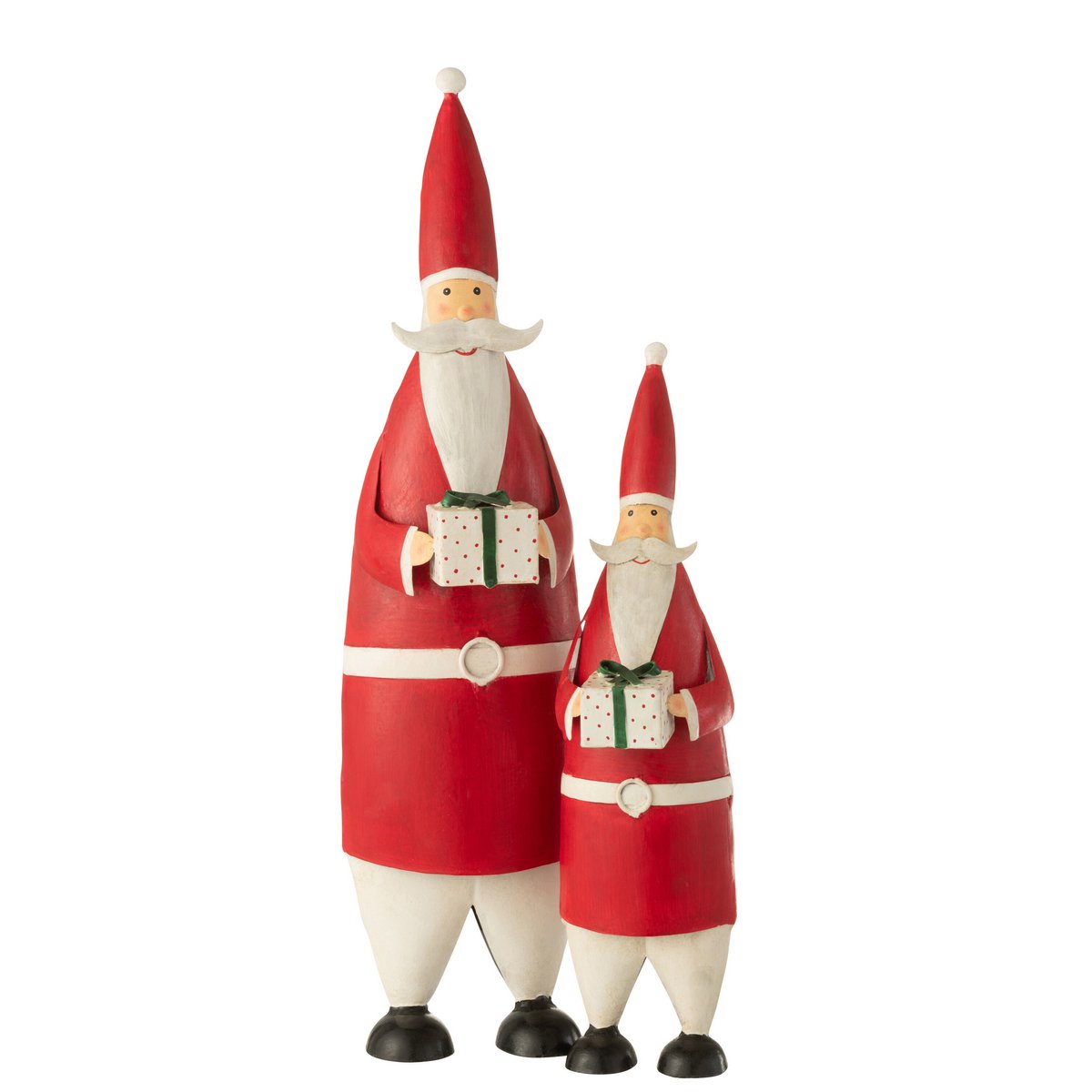 J-Line - Kerstfiguur 'Kerstman' (Wit/Rood, Maat L)