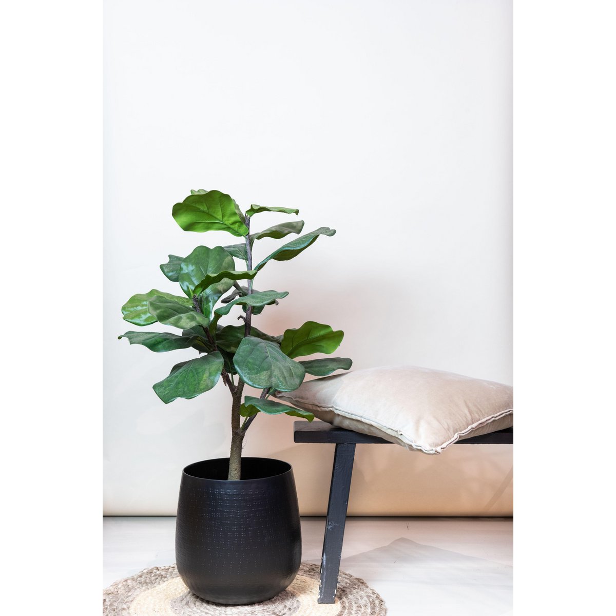 Green BoutiQ - Kunstplant - Ficus Lyrata - Tabaksplant - 90 cm