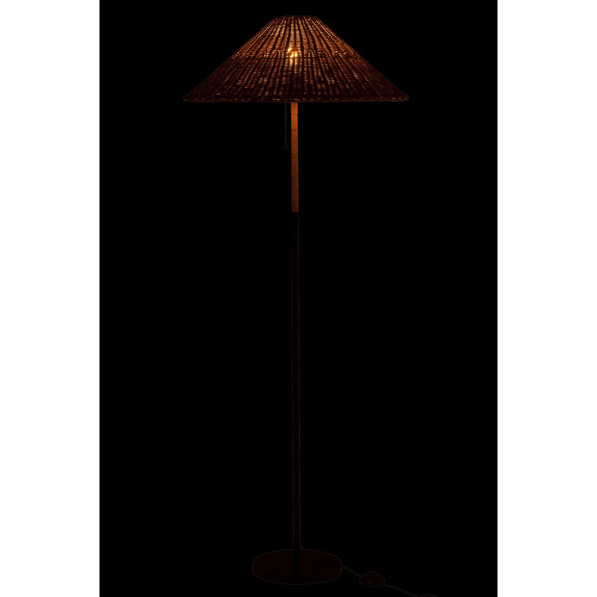 J-Line - Staande lamp 'Jax' (Zwart, Naturel)