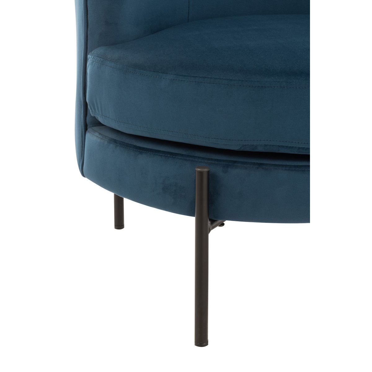 J-Line - Loungestoel Rond Textiel/Metaal Blauw