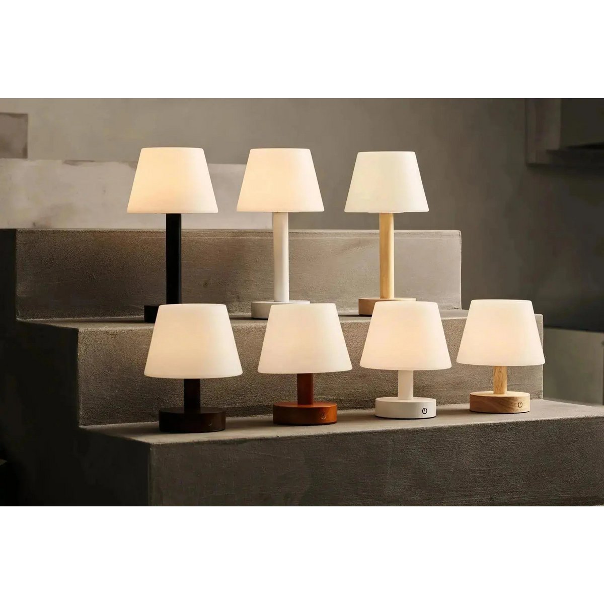 Tavellio-Amsterdam - Zoë Witte Houten Oplaadbare Tafellamp | Dimbaar en draagbaar | Batterijduur van 80 uur