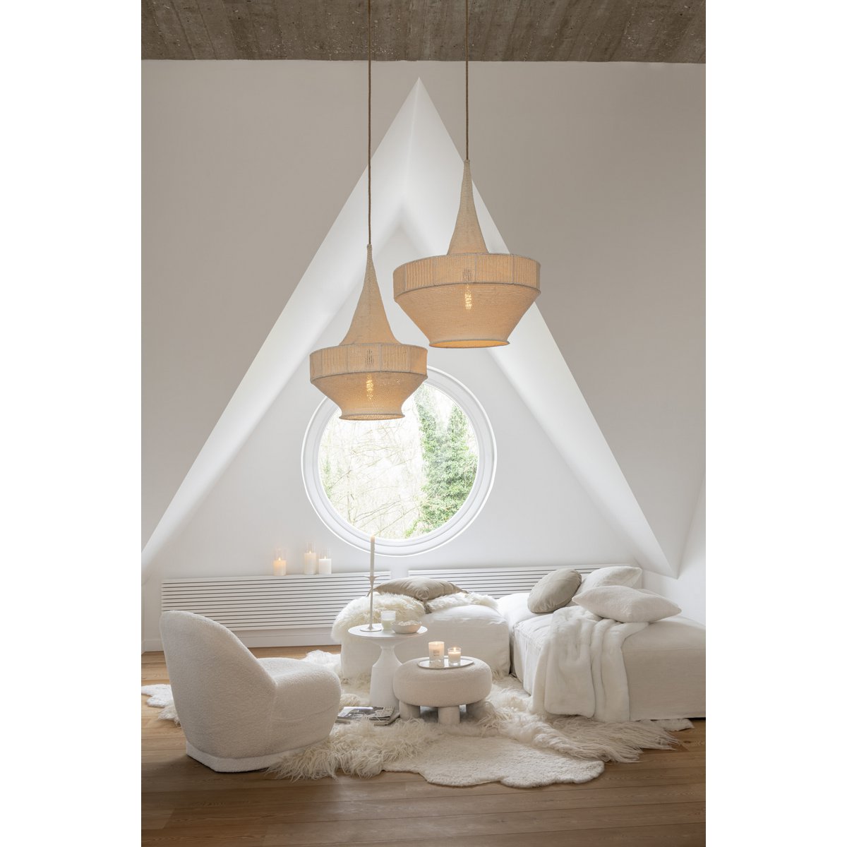 J-Line - Hanglamp Handgebreid Beige Small