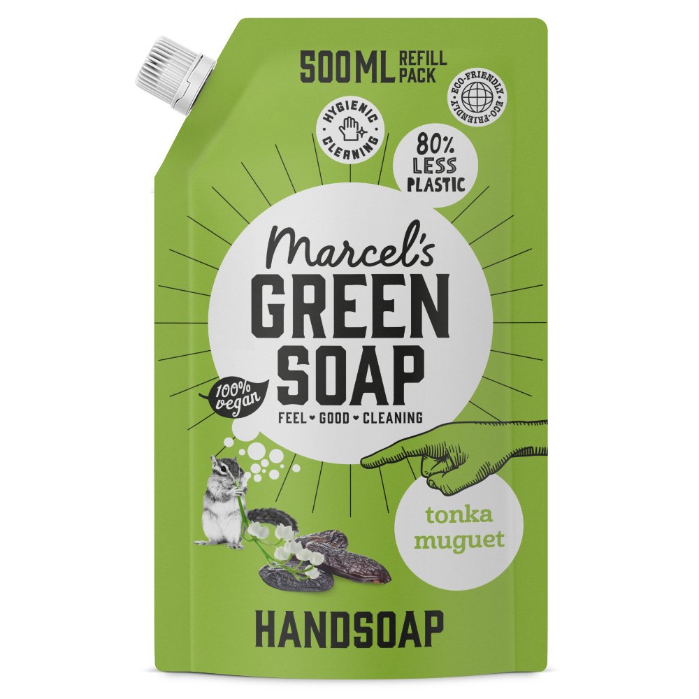 Marcel's Green Soap Handzeep Navul Stazak Tonka & Muguet (500ML)