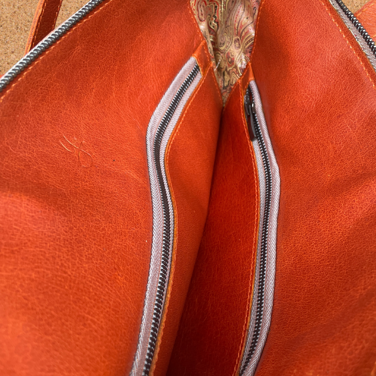 green-goose - Gissy Kurk en Leer Handtas XL - Oranje