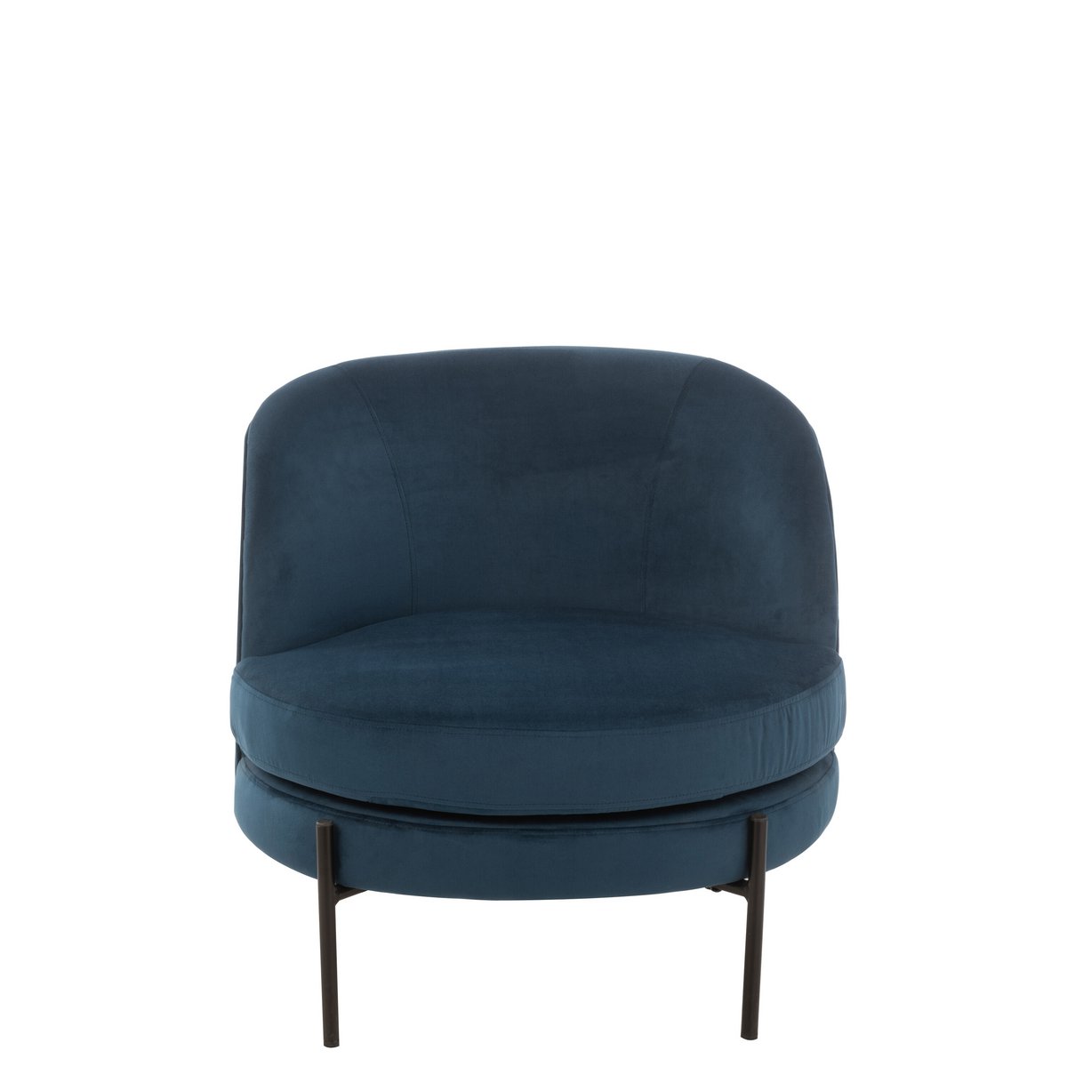 J-Line - Loungestoel Rond Textiel/Metaal Blauw