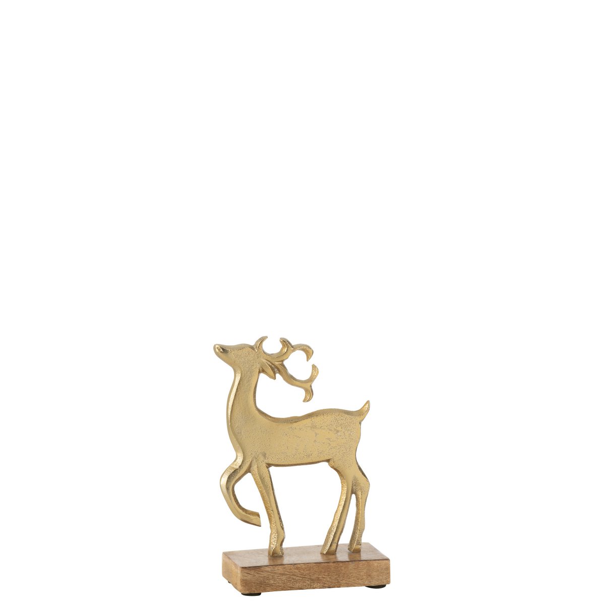 J-Line - Decoratief kerstfiguur 'Rendier op voet' (Maat S, Goud)