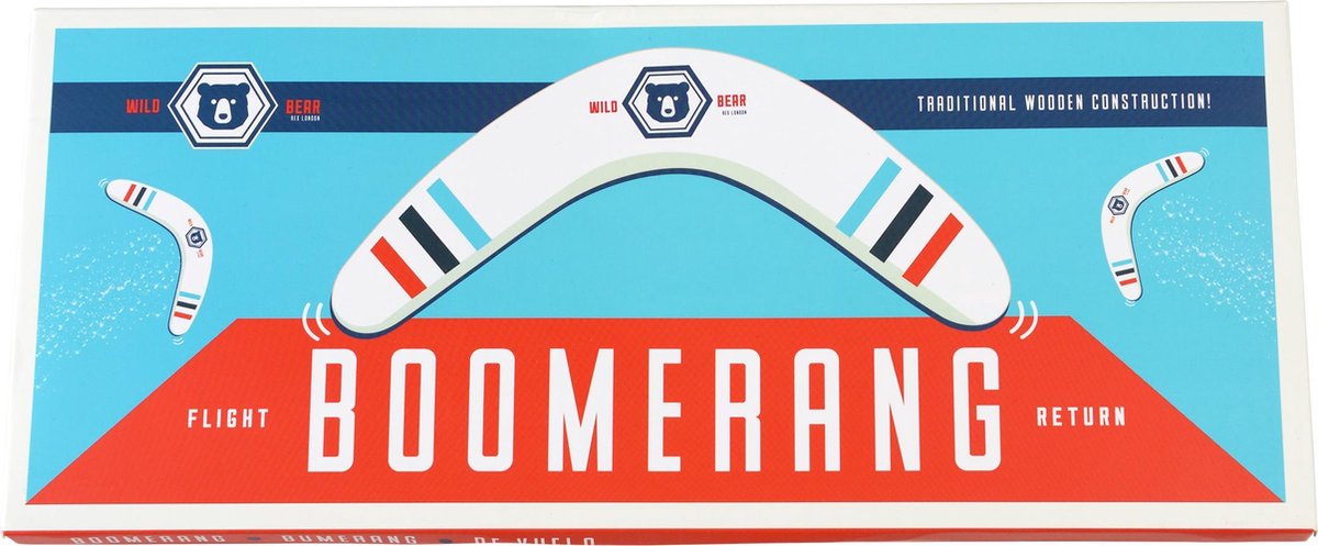 Rex London - Boomerang van hout 'Wild Bear'