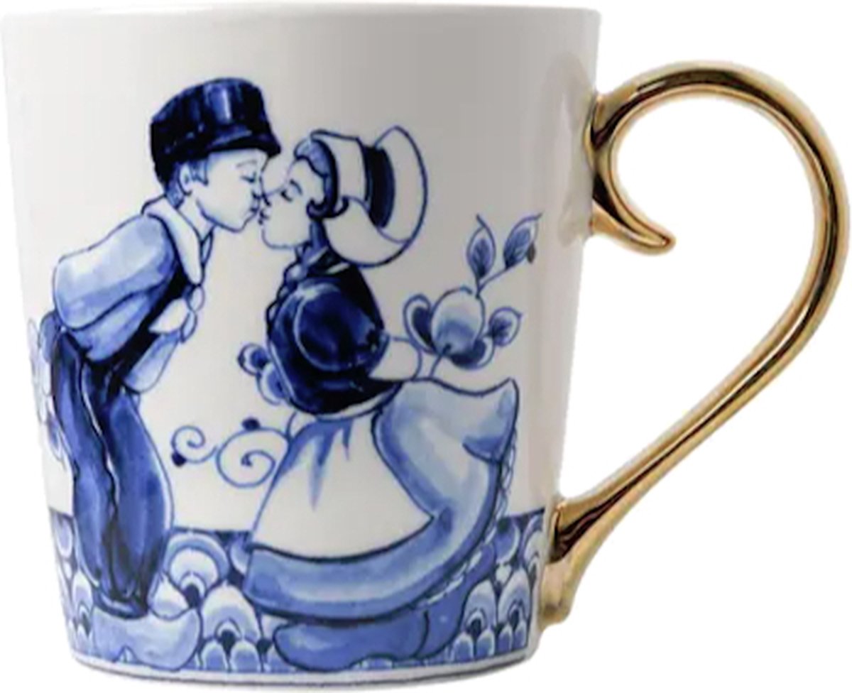 Heinen Delfts Blauw - Mok 'Kissing couple'