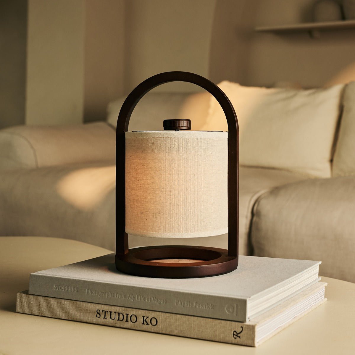 Tavellio-Amsterdam - River Donkerbruine Draadloze Houten Lamp – Oplaadbaar & Dimbaar