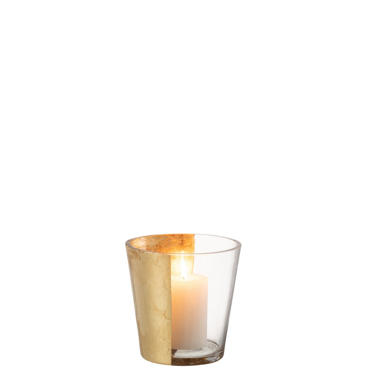 J-Line - Windlicht Boe Glas Transparant/Goud Small