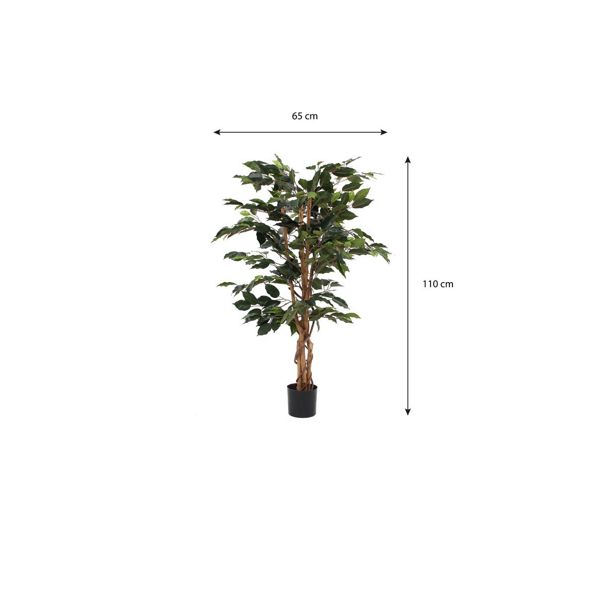 Mica Decorations - Ficus Kunstplant - H110 x Ø65 cm - Groen