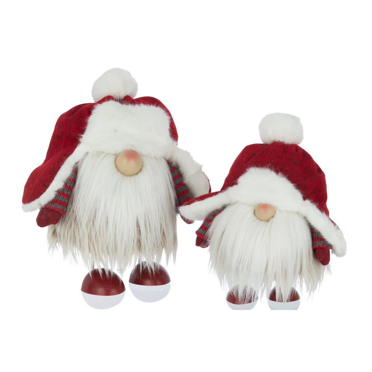 J-Line - Decoratief kerstfiguur 'Kerstman' (Rood/Wit, Maat L)