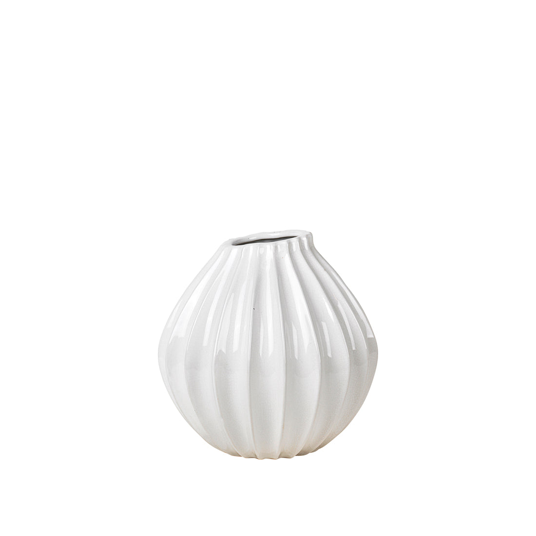 Broste Copenhagen - Vaas 'Wide' (Ø25cm, Ivory)