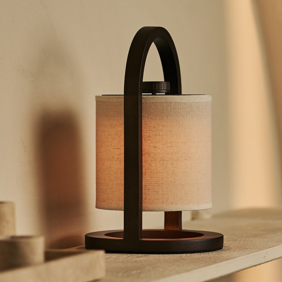 Tavellio-Amsterdam - River Donkerbruine Draadloze Houten Lamp – Oplaadbaar & Dimbaar