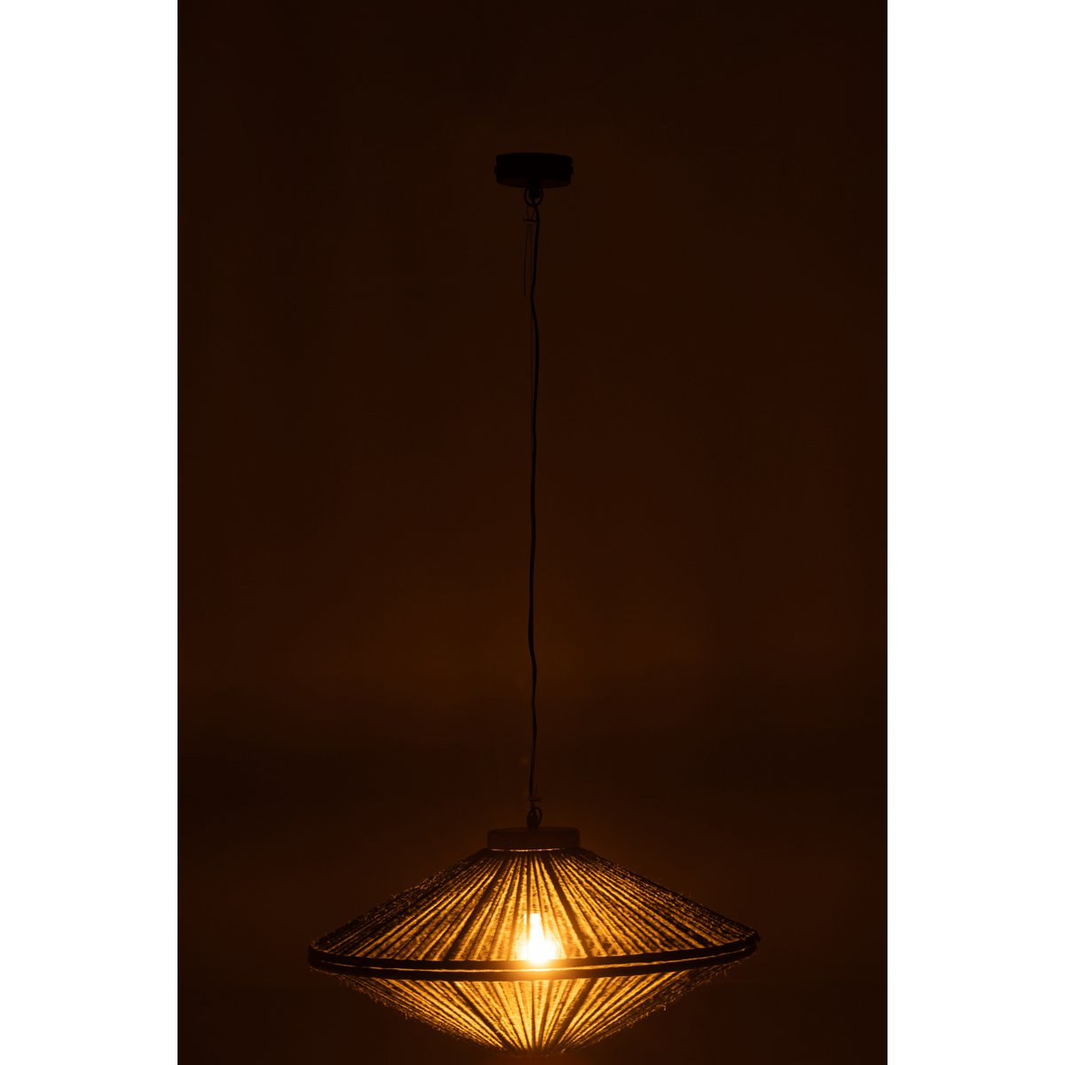 J-Line - Hanglamp Ovni Ijzer/Jute Groen Small