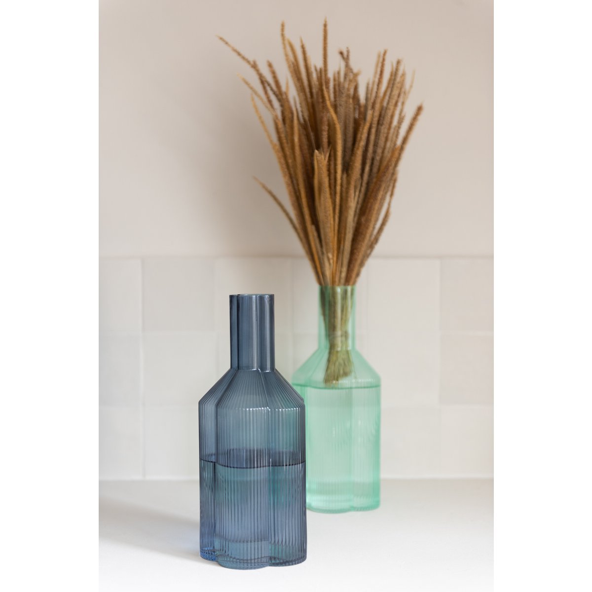 J-Line - Karaf Fiore - Glas - Aqua