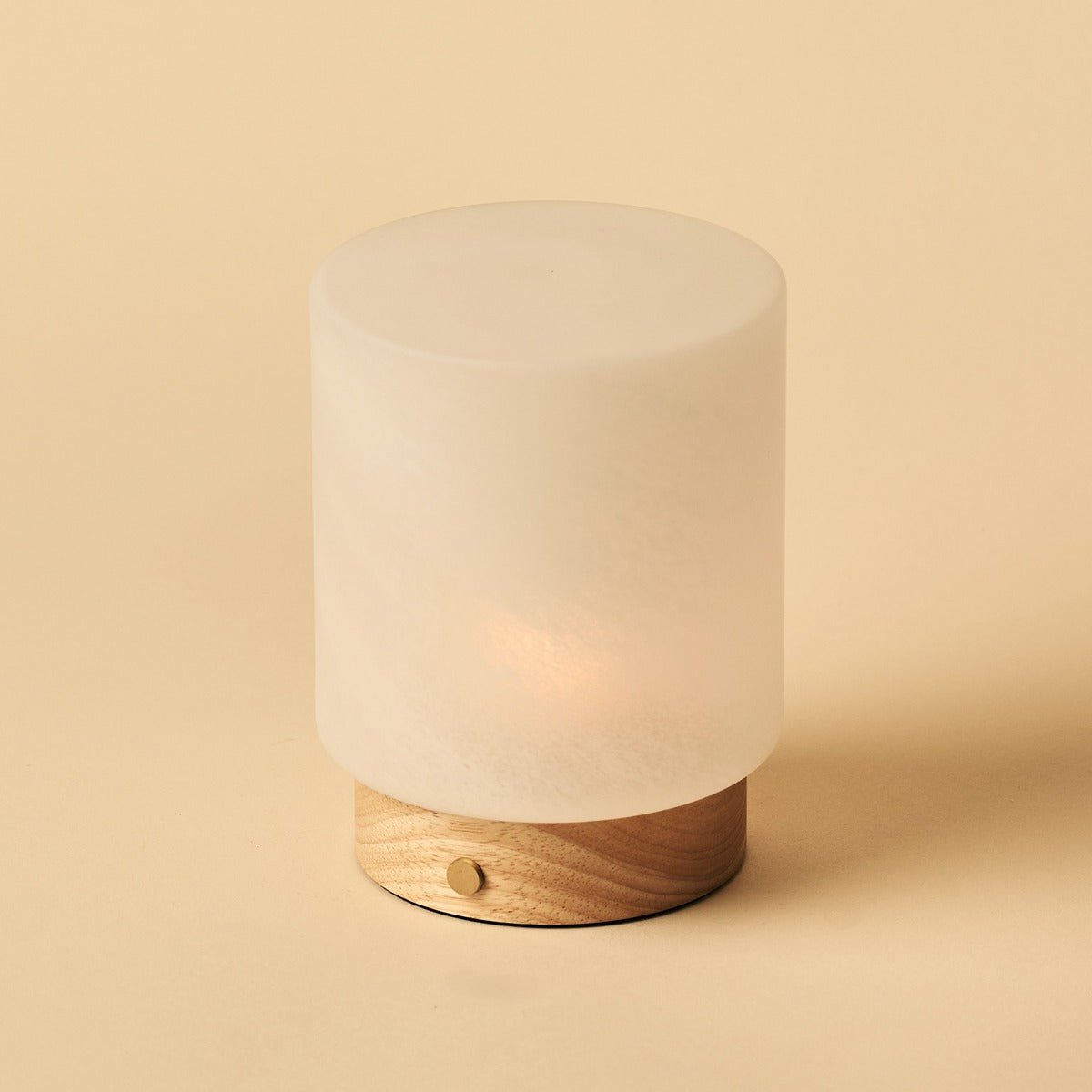 Tavellio-Amsterdam - Pien lichtbruine houten tafellamp - oplaadbaar, dimbaar en tot 100 uur batterij