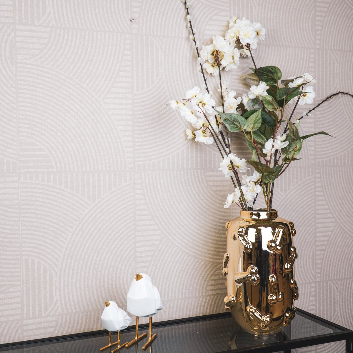 Housevitamin - Vaas - Dick - Keramiek - Goud - 17x17x27cm