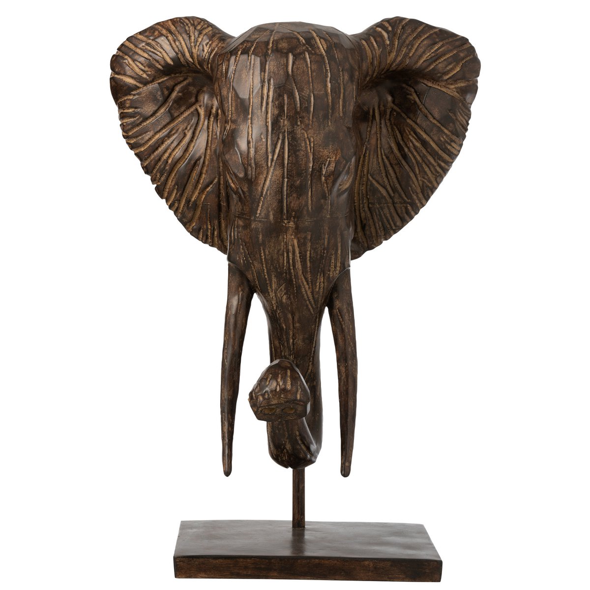 J-Line - Decoratief figuur 'Olifant' (Bruin, Polyresin)