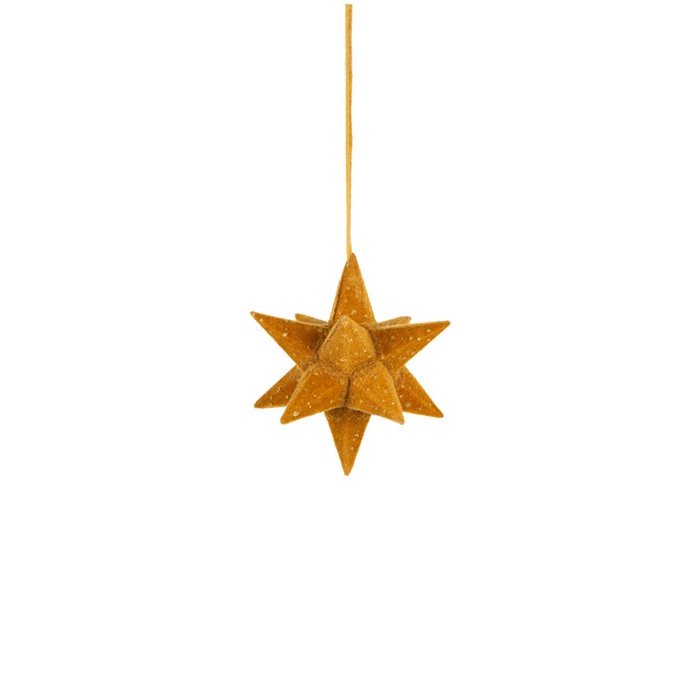 Mrs. Bloom - 3D Star S mosterd/goud fluweel