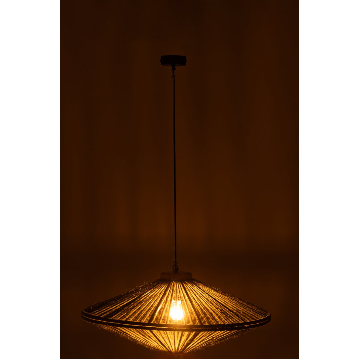 J-Line - Hanglamp Ovni Ijzer/Jute Groen Medium