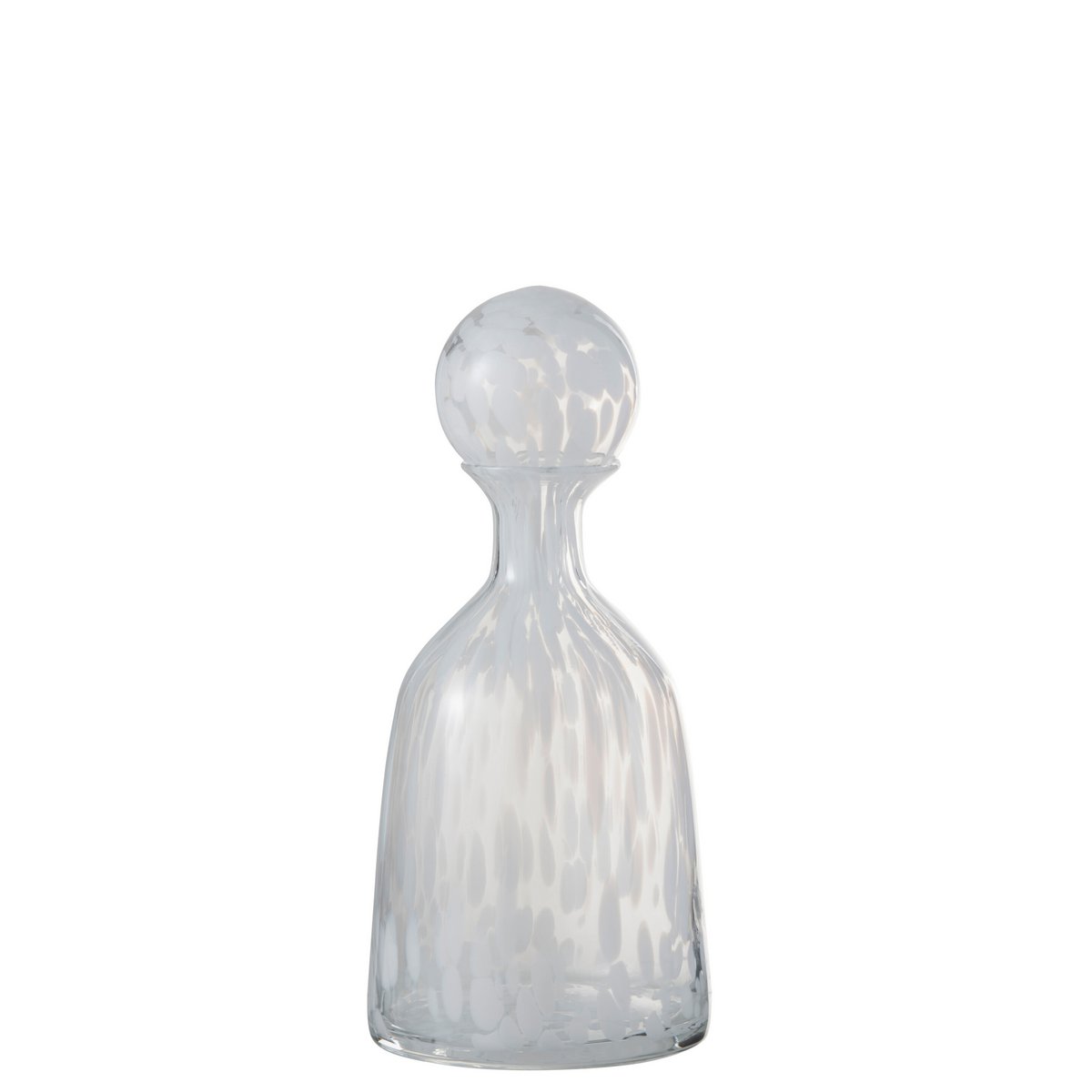 J-Line - Decoratie Fles + Stop Laag - Glas - Transparant/Wit - Small