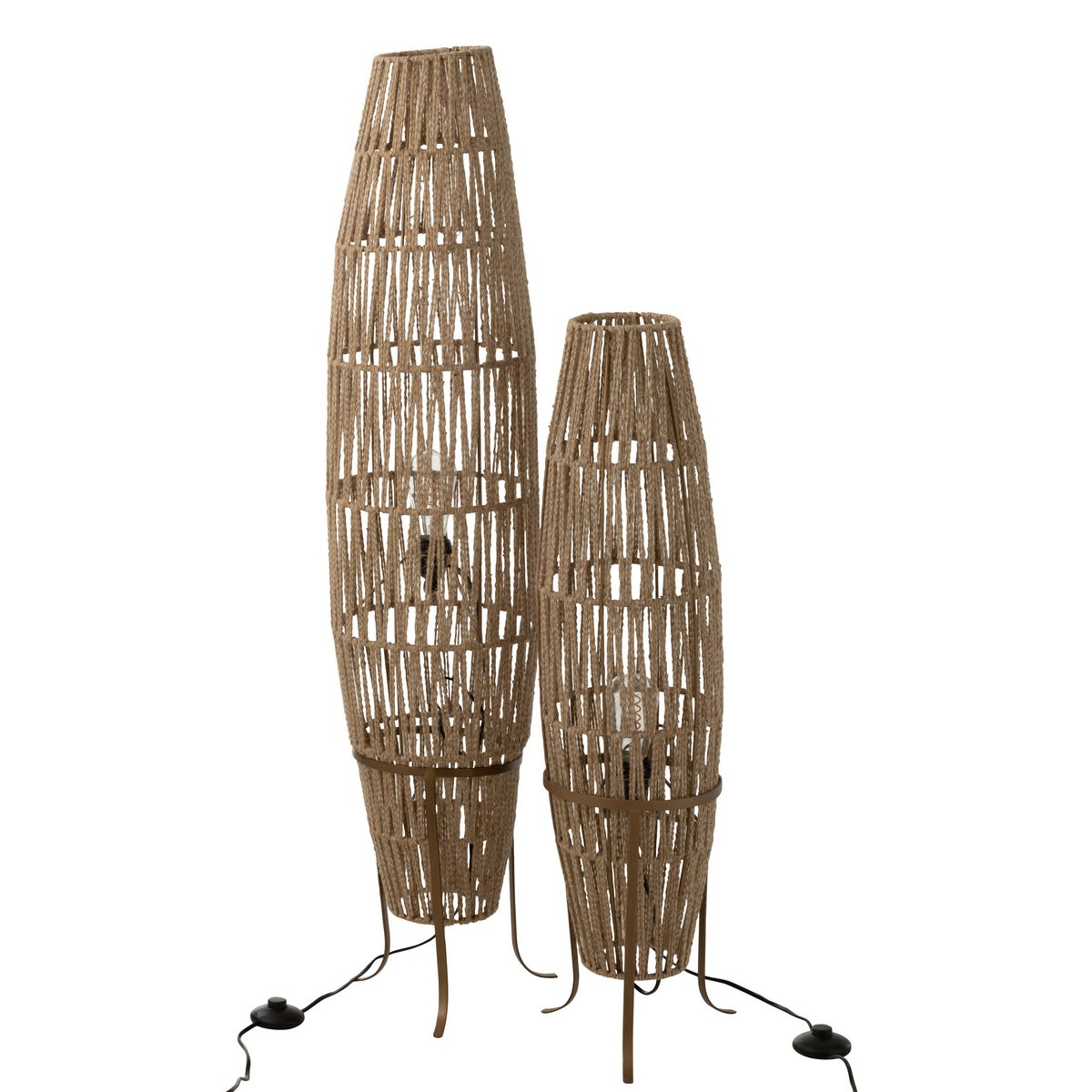 J-Line - Staande lamp 'Jace' (Maat L, Beige, Jute)