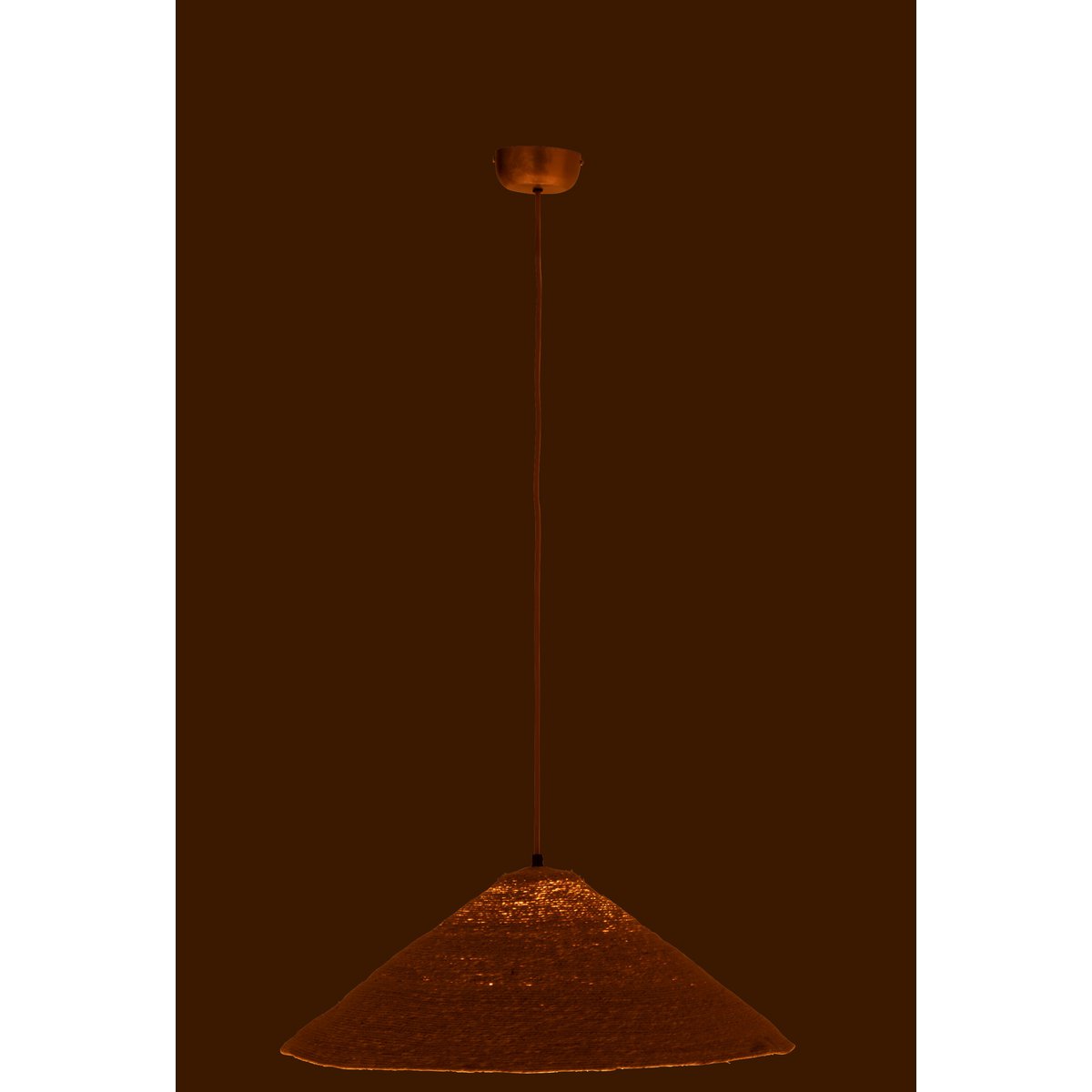 J-Line - Hanglamp 'Moonj' (Maat S, Naturel, Jute)