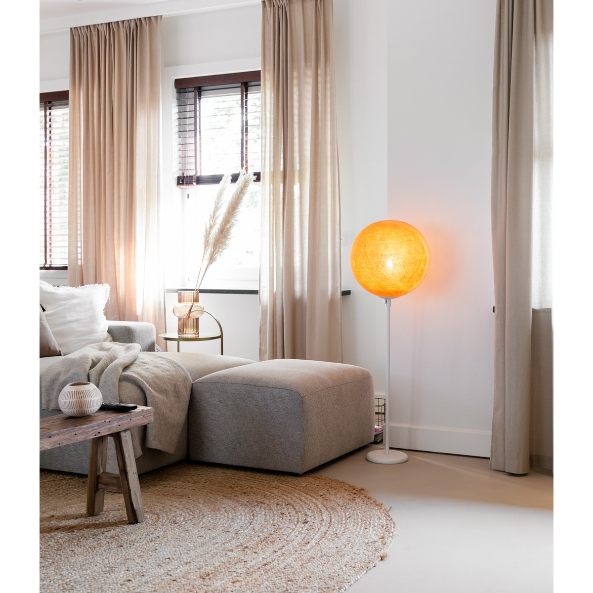 Cotton Ball Lights - Deluxe staande lamp high - Mustard - S